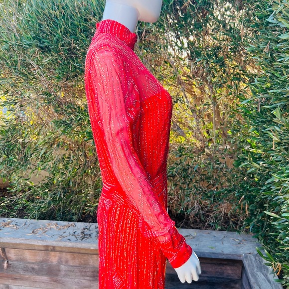 Malcom Starr Red Embellished Gown - Picture 7 of 10